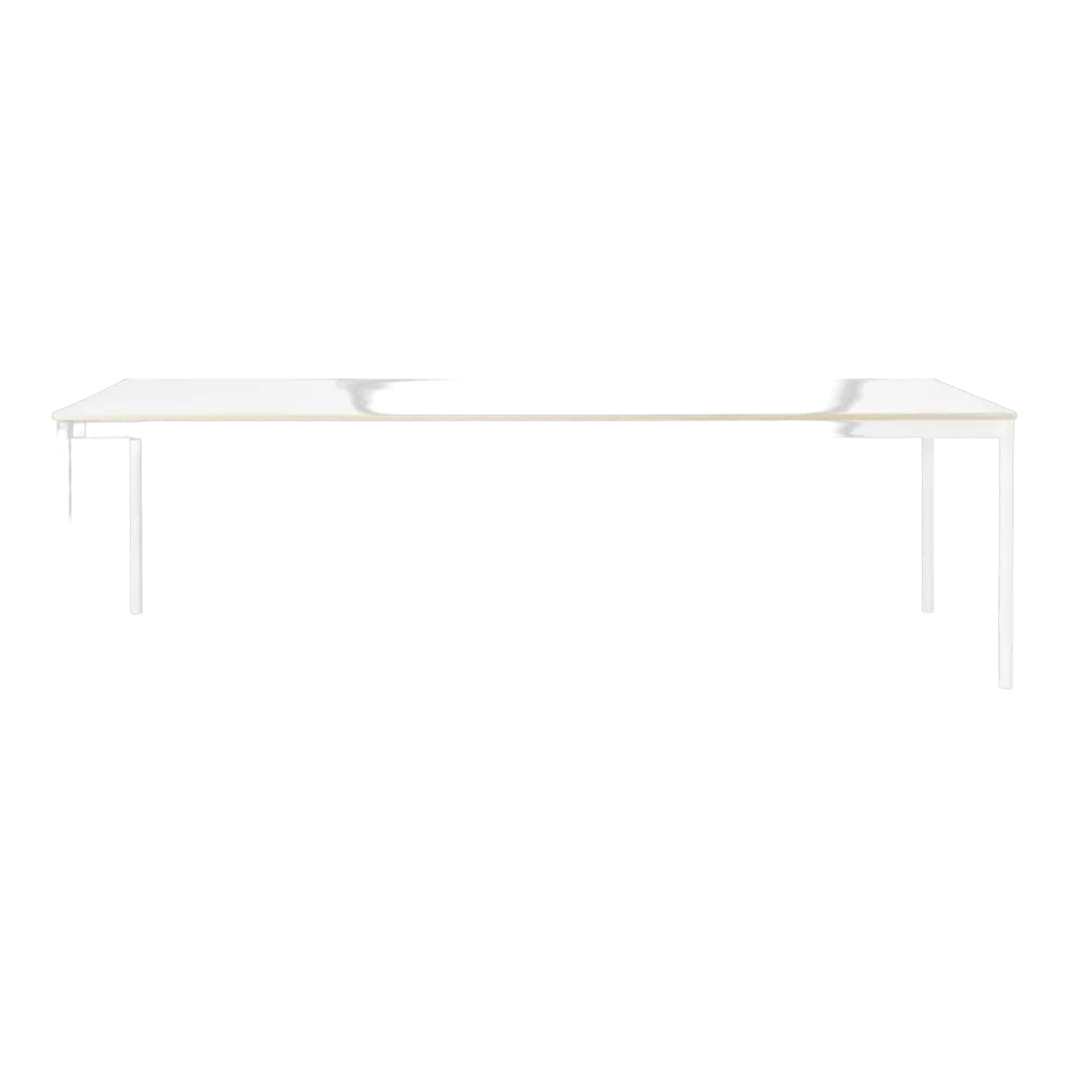 Table blanche bords en bois 160 cm Base - Muuto