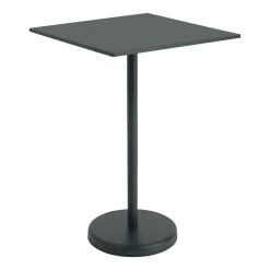 Table carrée d'extérieur en acier noir 70 x 70 x 105 cm Linear - Muuto
