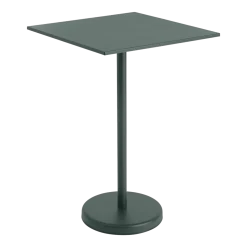 Table carrée d'extérieur en acier vert foncé 70 x 70 x 105 cm Linear - Muuto