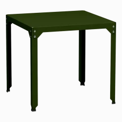 Table carrée en acier mat kaki 79 cm Hegoa - Matière Grise
