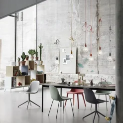 Table 140 cm blanche et bois piétement blanc Base - Muuto