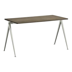 Table 140 cm en chêne massif fumé et acier beige Pyramid 01 - HAY