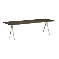 Table 250 cm en chêne massif fumé et acier beige Pyramid 02 - HAY