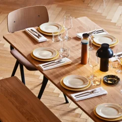 Table 300 cm en chêne solide fumé et acier beige Pyramid 02 - HAY
