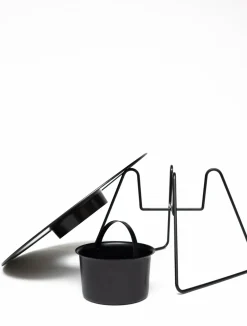 Table à cocktail ronde en acier noir et plateau blanc 75 cm N'ice - Cools Collection