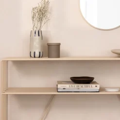 Table console en acier beige cashew 125x30x86cm Ria - Metallbude