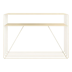 Table console en acier beige cashew 125x30x86cm Ria - Metallbude