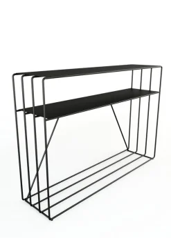 Table console en acier noir 125x30x86cm Ria - Metallbude
