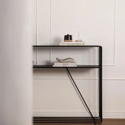 Table console en acier noir 125x30x86cm Ria - Metallbude