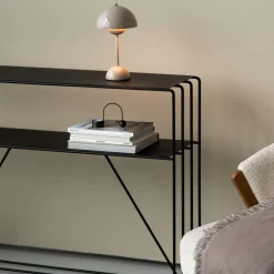 Table console en acier noir 125x30x86cm Ria - Metallbude