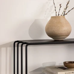 Table console en acier noir 125x30x86cm Ria - Metallbude