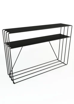 Table console en acier noir 125x30x86cm Ria - Metallbude