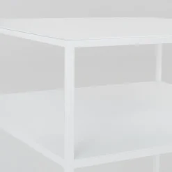 Table d'appoint carré à deux étages blanc en métal Tensio 2 - Custom Form