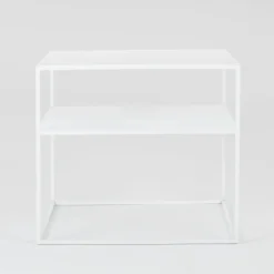 Table d'appoint carré à deux étages blanc en métal Tensio 2 - Custom Form