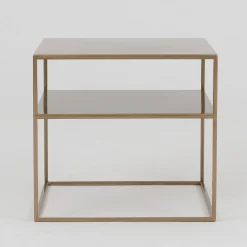 Table d'appoint carré à deux étages gold en métal 50 x 50 cm Tensio 2 - Custom Form