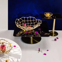Table d'appoint carrée en fer plaqué laiton et en verre cuivré Flash - Tom Dixon