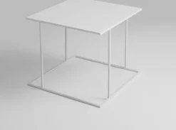 Table d'appoint carré en métal blanc Walt - Custom Form