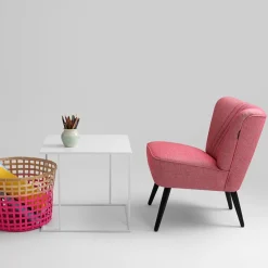 Table d'appoint carré en métal blanc Walt - Custom Form