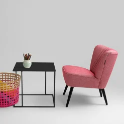 Table d'appoint carré en métal noir Walt - Custom Form
