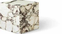 Table d'appoint cube en marbre beige et marron Plinth Cubic - Audo