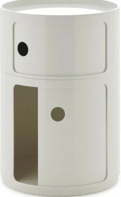 Table d'appoint design blanc 2 tiroirs Componibili Big - Kartell