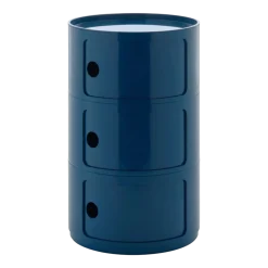 Table d'appoint design bleu 3 tiroirs Componibili Big - Kartell