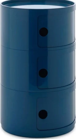 Table d'appoint design bleu 3 tiroirs Componibili Big - Kartell