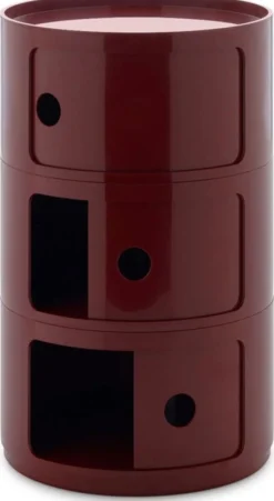 Table d'appoint design bordeaux 3 tiroirs Componibili Big - Kartell