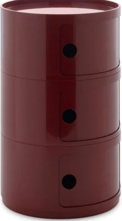 Table d'appoint design bordeaux 3 tiroirs Componibili Big - Kartell