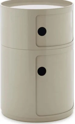 Table d'appoint design dove gray 2 tiroirs Componibili Big - Kartell