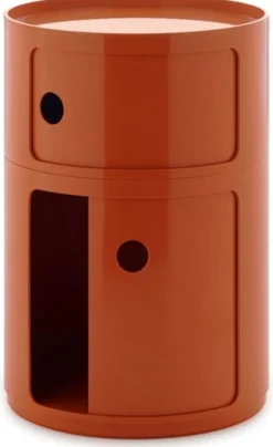 Table d'appoint design orange 2 tiroirs Componibili Big - Kartell