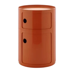 Table d'appoint design orange 2 tiroirs Componibili Big - Kartell