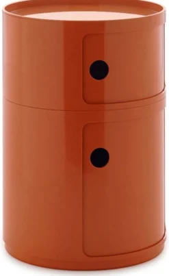 Table d'appoint design orange 2 tiroirs Componibili Big - Kartell
