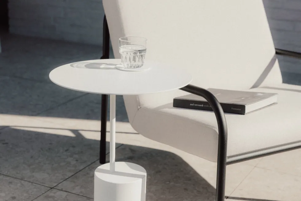 Table d'appoint en acier blanc 40cm Ciro - Metallbude