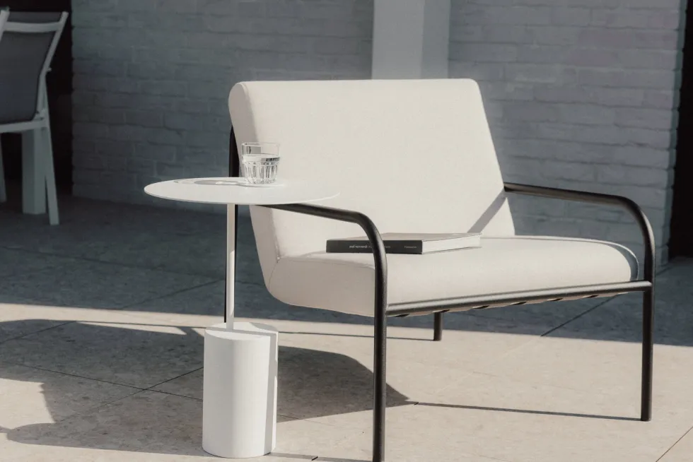 Table d'appoint en acier blanc 40cm Ciro - Metallbude
