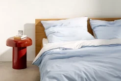 Table d'appoint en acier brillant rouge auburn 40cm Miko - noo.ma