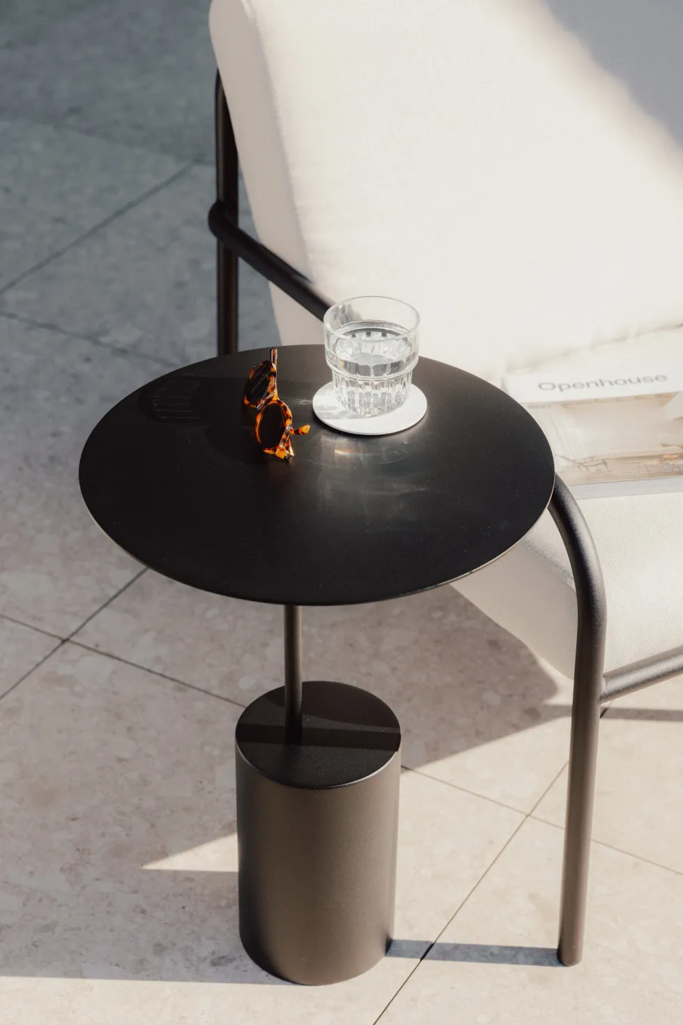 Table d'appoint en acier noir 40cm Ciro - Metallbude