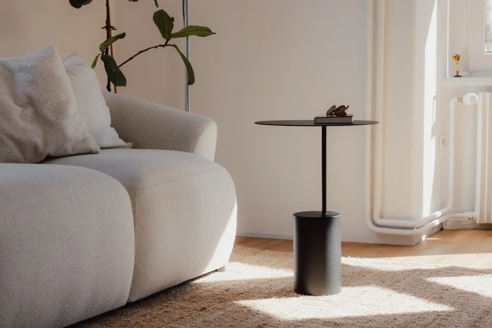 Table d'appoint en acier noir 40cm Ciro - Metallbude