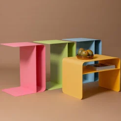 Table d'appoint en acier pink lemonade 60x40cm Cosmo - Metallbude