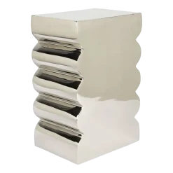 Table d'appoint en aluminium argenté 45cm Curves - Zuiver