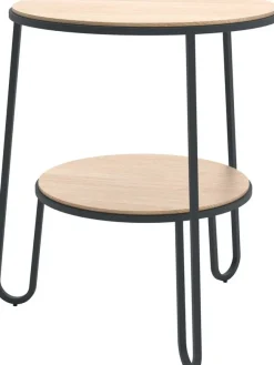 Table d'appoint en bois de chêne et acier gris ardoise 44,5x50,5cm Anatole - Hartô