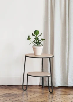 Table d'appoint en bois de chêne et acier gris ardoise 44,5x50,5cm Anatole - Hartô