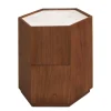 Table d'appoint en bois mindi et marbre crème 43,5x50x54cm Tomo - Versmissen