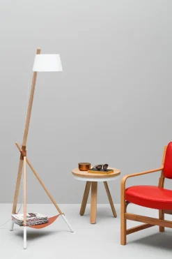 Table d'appoint en chêne et blanche 42 cm Batea - Woodendot