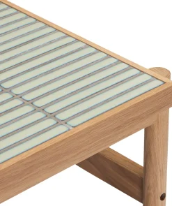 Table d'appoint en chêne et carreaux menthe Tile - Hübsch