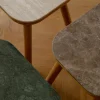 Table d'appoint en chêne et marbre vert 50x35x27cm Paff - Umage