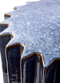 Table d'appoint en céramique bleu foncé 34x46cm Okra - Pols Potten