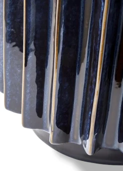 Table d'appoint en céramique bleu foncé 34x46cm Okra - Pols Potten