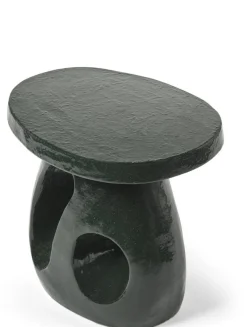 Table d'appoint en grès vert foncé 52x37x45cm Amé - Serax