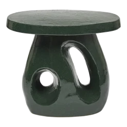 Table d'appoint en grès vert foncé 52x37x45cm Amé - Serax